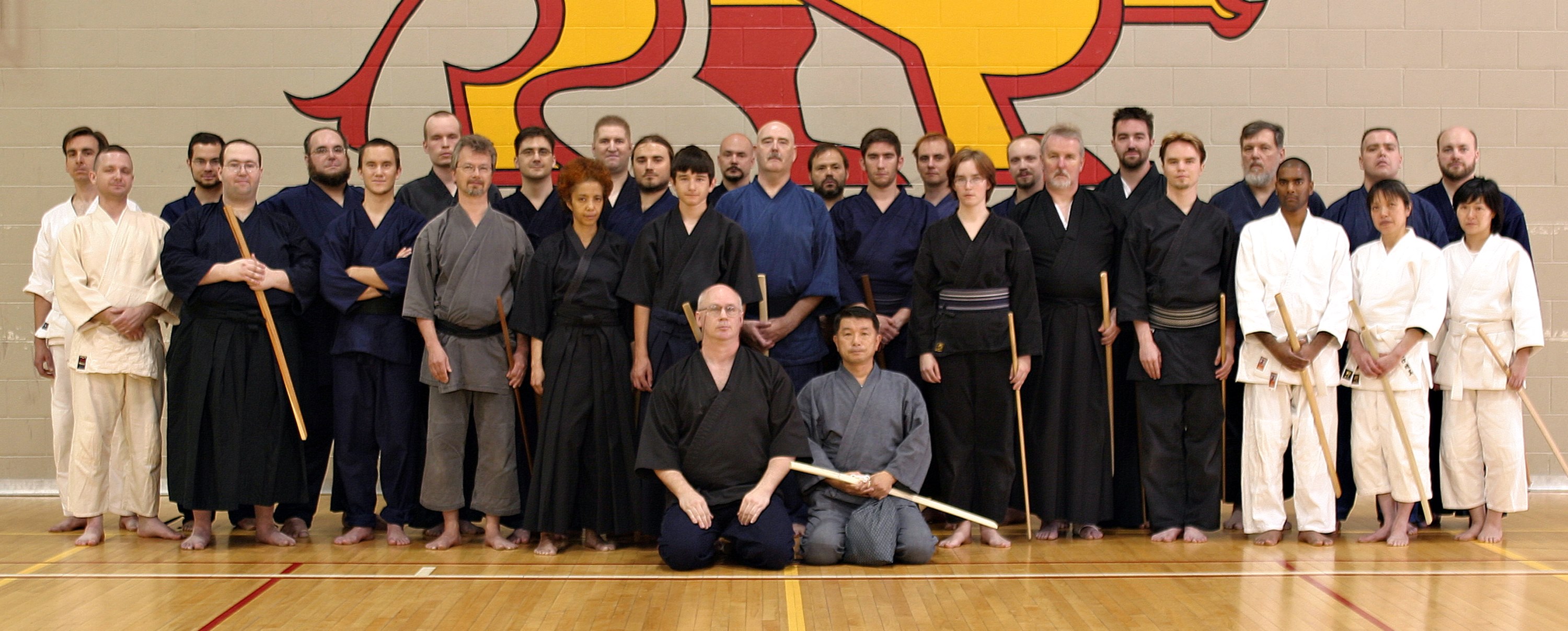 2005 Niten Ichiryu seminar with
                  Iwami soke